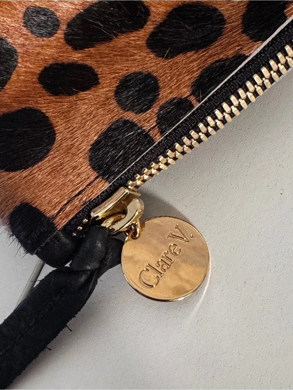 Clare V Leopard Print Clutch in Brown and Black - Picture 8 of 14